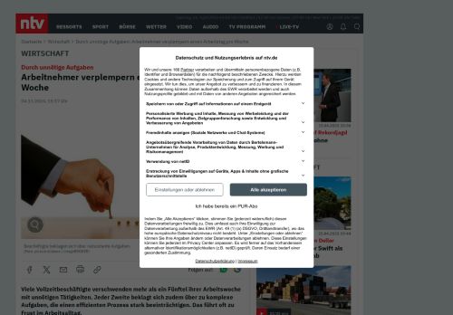 Vorschaubild Durch unnötige Aufgaben: Arbeitnehmer verplempern einen Arbeitstag pro Woche