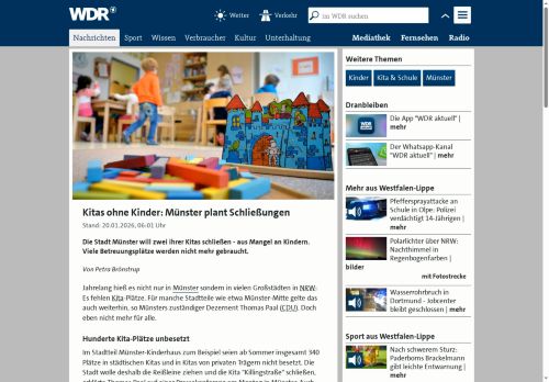 Vorschaubild Kitas ohne Kinder: Münster plant Schließungen