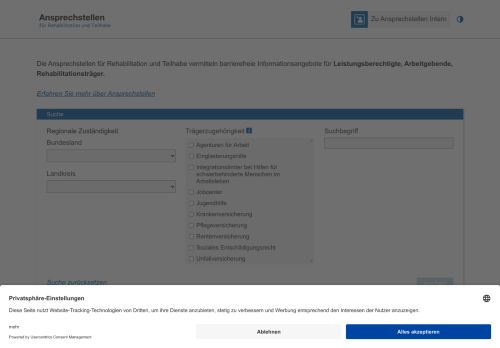 Vorschaubild Ansprechstellen für Rehabilitation und Teilhabe