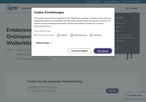 Vorschaubild mein NOW - Nationales Onlineportal für berufliche Weiterbildung