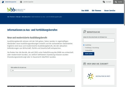 Vorschaubild Neue und modernisierte Ausbildungsberufe