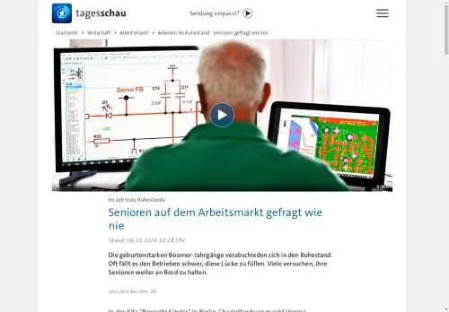 Vorschaubild Arbeiten im Ruhestand - Senioren gefragt wie nie