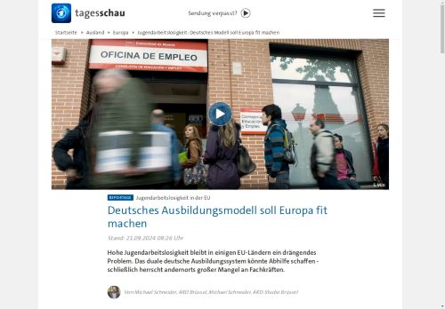 Vorschaubild Jugendarbeitslosigkeit: Deutsches Modell soll Europa fit machen
