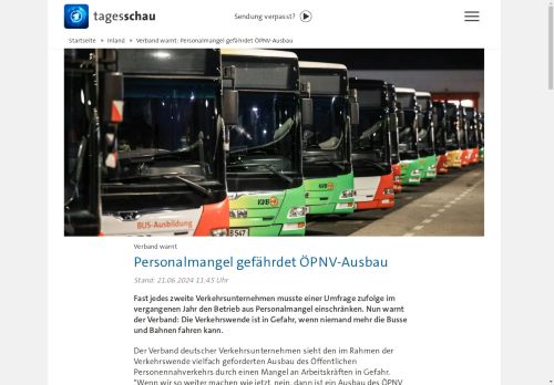 Vorschaubild Verband warnt: Personalmangel gefährdet ÖPNV-Ausbau