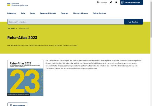Vorschaubild Reha-Atlas 2023 der Deutschen Rentenversicherung