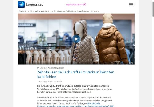 Vorschaubild Zehntausende Fachkräfte im Verkauf könnten bald fehlen