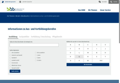 Vorschaubild BIBB / Informationen zu Aus- und Fortbildungsberufen