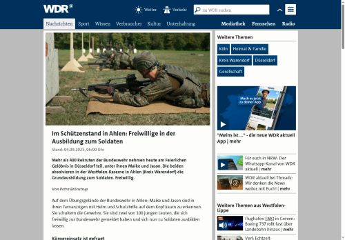 Vorschaubild Junge Leute in der Ausbildung zum Soldaten in Ahlen
