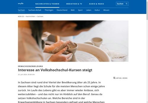 Vorschaubild Interesse an Volkshochschul-Kursen in Sachsen steigt