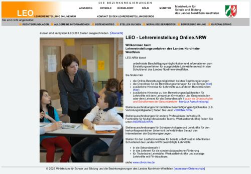 Vorschaubild LEO - Lehrereinstellung Online.NRW