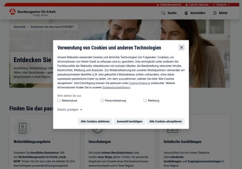 Vorschaubild Weiterbildungsangebote und Umschulungsangebote (Das neue KURSNET)