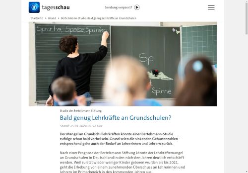 Vorschaubild Bald genug Lehrkräfte an Grundschulen?