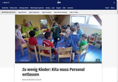 Vorschaubild Zu wenig Kinder: Kita muss Personal entlassen | NDR.de - Nachrichten - Mecklenburg-Vorpommern