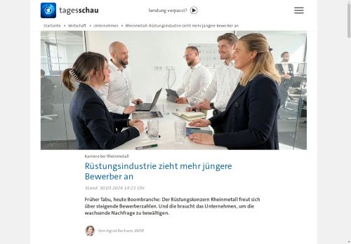Vorschaubild Rheinmetall: Rüstungsindustrie zieht mehr jüngere Bewerber an