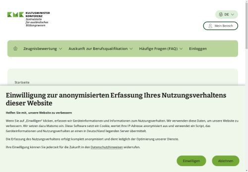Vorschaubild Zeugnisbewertung für ausländische Hochschulabschlüsse