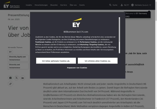Vorschaubild Vier von zehn Angestellten denken über Jobwechsel nach | EY - Deutschland