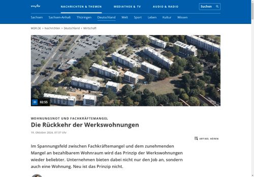 Vorschaubild Wohnungsnot und Fachkräftemangel: Die Rückkehr der Werkswohnungen