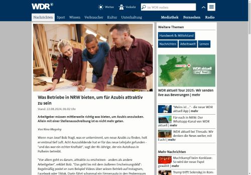Vorschaubild Azubis in NRW: Was Betriebe ihnen bieten